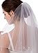 emondora 2-Tier Wedding Veil White Beaded Bridal Veil Short Wedding Veil With Rhinestones Bachelorette Veil For Bride