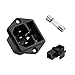 Oiyagai 5 Pack IEC320 C14 Male Power Inlet Socket with Fuse Holder, AC 250V 10A Panel Mount Plug Connector for Power Supply and Equipment
