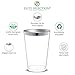 Silver Plastic Cups 14 Oz. Pack Of (60) Clear Disposable Plastic Cups - Silver Rim Cups - Fancy Hard Plastic Cups - Party Accessories - Wedding - Elegant Clear Cups- Tumblers