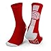 ChalkTalkSPORTS Volleyball Performance Crew Socks - Red/White - Volleyball Mid-Calf Socks - Adult