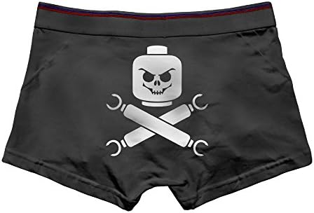 Rongyingst Men's Skull and Crossbones Underwear Fashion Boxer Briefs Cotton Stretch Low Rise Trunks XXL Black