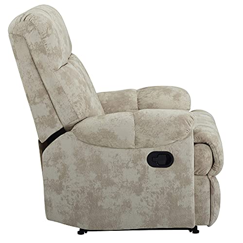 Bonzy Home Overstuffed Recliner Velvet Fabric Recliner Chair Heavy