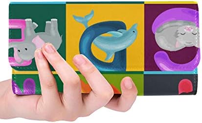 Unique Custom Animals Alphabet Set For Kids Abc Education In Pre Women Trifold Wallet Long Purse Credit Card Holder Case Handbag