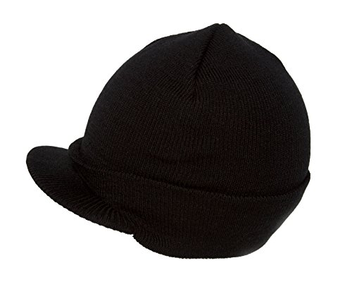 Blank Cuff Beanie Visor (Comes In Many Different Colors)- Black