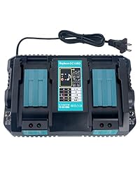 Lasica DC18RD - Cargador de doble puerto para Makita (14,4 V, 18 V, LXT, batería de iones de litio)