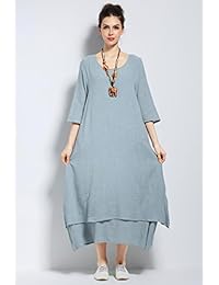 Anysize F147A - Vestido de algodón para primavera, verano, talla grande