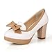 Charm Foot Fashion Bows Womens Chunky Heels Pumps Shoes