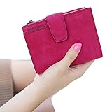Mosunx(TM) Fashion Women Mini Zipper Bifold Leather Wallet Card Holder Purse Gifts (Hot Pink)