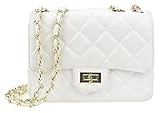 Covelin Women's Leather Fashion Handbag Quilting Envelope Cross Body Shoulder Bag White