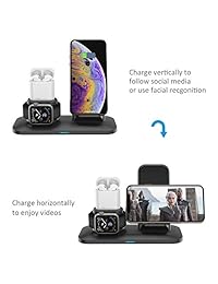 Wireless Charger, 3 in 1 Charging Station for Apple, Wireless Charging Stand Apple Watch Charger for Apple Watch and iPhone Airpod Compatible for iPhone X XS XR Xs Max 8 Plus iWatch 4 3 2 1 Airpods1 2