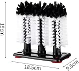 MEETOZ Glass Washer Brush Cleaner with 3 Heads and Suction Base view 2