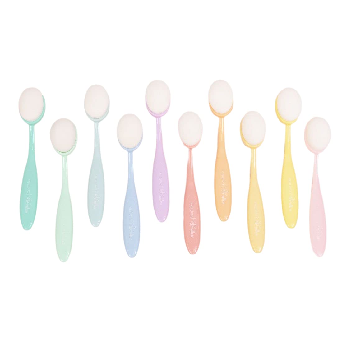 Craftelier - Set of 10 Soft Finishing Brushes to Create Gradients and Blend Inks | Soft Bristles and Comfortable, Easy to Use Handle | Dimensions Approx. 15,5 x 2,5 cm - 10 Colours