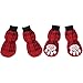 BeMiracle Anti-Slip Dog Socks with Red Straps Non Slip Traction Control for Hardwood Floors, Paw Protectors, Large
