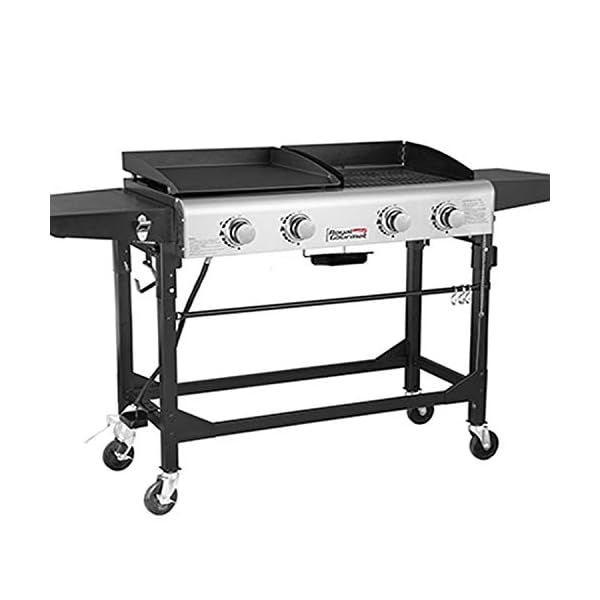 Royal-Gourmet-GD401-Portable-Propane-Gas-Grill-and-Griddle-Combo4-BurnerGriddle-Flat-Top-Folding-LegsVersatile-Outdoor-Camping-Stove-with-Side-Table