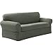 Maytex Pixel Ultra Soft Stretch Couch Furniture Cover Slipcover, 2-Piece Loveseat, Dusty Olive