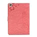 iPad Mini 1/2/3 Case-LittleMax Smart Embossed Leather Case Pure Color [Magnetic Closure] Stand Case with [Cards Holder] for Apple iPad Mini 3 2 1 [Free Cleaning Cloth,Stylus Pen]-#1-Pink