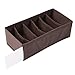 Finnhomy Foldable Storage Closet Bra Underwear Organizer Drawer Divider, 4 Sets, Dark Brown