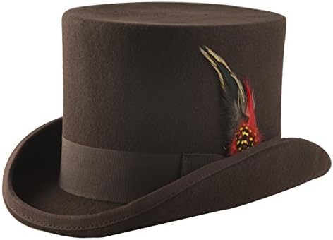 Brown Top Hat, Lined Wool Felt