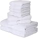 Utopia Towels 8 Piece Premium Towel Set, 2 Bath, 2 Hand, and 4 Washcloths, 100% Ring Spun Cotton, Highly Absorbent Towels for Bathroom, Sports, and Hotel, White