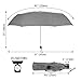Kobold Windproof Travel Umbrella Lights Compact Mini 3 Fold Rain & Sun Protection Umbrellas for Women Gray
