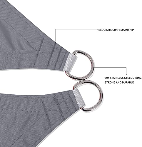 Dioxide Sonnensegel Sonnenschutz Garten Balkon Wetterschutz wasserabweisend Rechteckig 420D PES UV-Schutz für Garten Outdoor Sunsail inkl Befestigungsseile (2x3m, Grau) – Bild 4