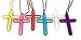 Sea View Treasures New and Improved 96 Bulk Plastic Crystal Cross Pendant on Cord - New And Improved Packaging