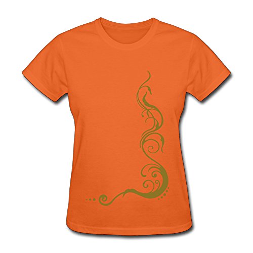 Molly Wilde Gilbert Tribal Tattoo Women's Short Sleeve T ShirtSize L Color Orange 100% Soft Cotton