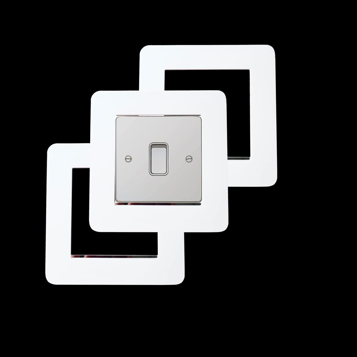 3 Count Acrylic Single Luxury Simple Modern Light Switch Surround Socket Switch Sticker Cover Solid Color - White