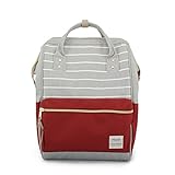 Himawari Travel Backpack Large Diaper Bag Doctor Bag Backpack School Backpack for Women&Men (Gray& Red)