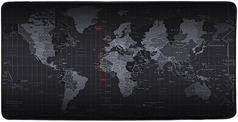 Gaming Mouse Pad, Haranges Large Size Water-Resistant Mouse Mat / Keyboard Pad with Non-slip Rubber Mat, Professional Textured World Map Surface, Support for PC and Laptop(35.4''×15.7''×0.1'')