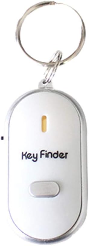 Samoii LED Whistle Key Finder Flashing Sound Alarm Anti-Lost Keyfinder Locator Security for Kids Olders Ladies (White)