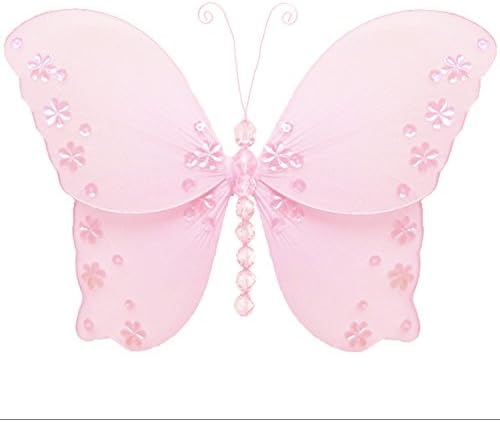 Amazon Com Hanging Butterfly X Large 18 Pink Twinkle Nylon Mesh
