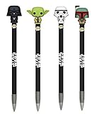 Funko POP Classic Star Wars: Darth Vader, Master Yoda, Boba Fett, and Stormtrooper Pen Toppers - 4 Pack Set