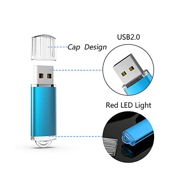 wellsenn USB-Stick 1,2,4,8 GB x 10 Bulk Memory Stick Jump Drive Externe Laufwerke USB Stick USB Speicher Portable Thumb… – Bild 4