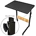 JM-Deco – Adjustable Desk Laptop Desk Table Lapdesk with 4 Wheels Flexible Wooden Stand Desk Cart Tray Side Table for Bed – Black & Natural Wood Tonethumb 4