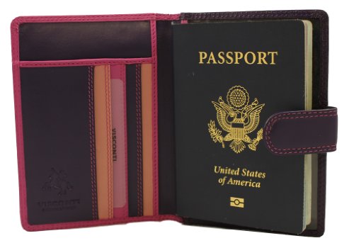 Visconti Women's Soft Leather Secure RFID Blocking Passport Cover Wallet - POLO 2201