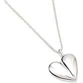 Zoe's Jewelry 925 Sterling Silver Heart Pendant Necklace, 18-Inch Adjustable Chain, Gold and Silver Options, Gift Box Included
