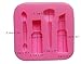 Women Makeup Cosmetic Lipstick Shape Silicone Fondant Mold Eyebrow Blush Brush Shape Fondant Chocolate Mold Silicone Cake Decoration Mold