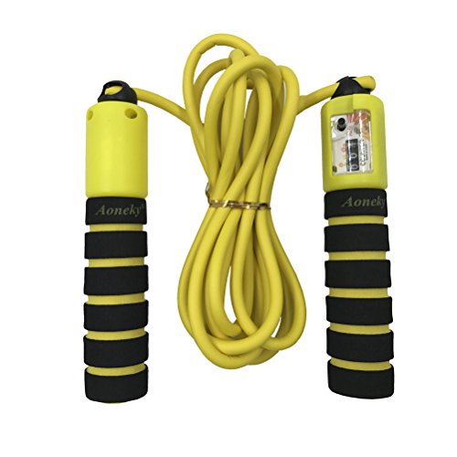 Aoneky adjustable kids jump rope with counter and comfortable han…