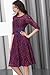 Miusol Womens Vintage Floral Lace 2/3 Sleeve Cocktail Evening Party Dress, Dark Red and Purple, Small