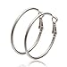 Cos2be Stainless Steel Round Hoop Earrings,1.6” (Silver tone)