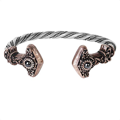 Thunder Torque Viking of Saxon Scandinavian Thor's Hammer Bracelet by Alchemy Gothic Size Large
