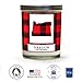 Oregon Buffalo Plaid Scented Soy Candle | Fraser Fir, Pine Needle, Cedarwood | 10 Oz. Glass Jar Candle | Made in The USA | Decorative Candles | Going Away Gifts for Friends | State Candles