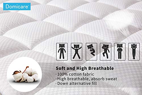 image for DOMICARE California King Mattress Pad Cover - Cotton Down Alternative 