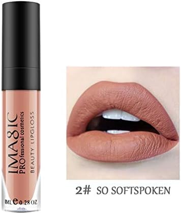 Amazon メモブランド化粧赤い唇マットベルベット口紅鉛筆化粧品長続きリップ色合い顔料メイクアップヌードブラウン口紅maquiagem Imagic 口紅 通販