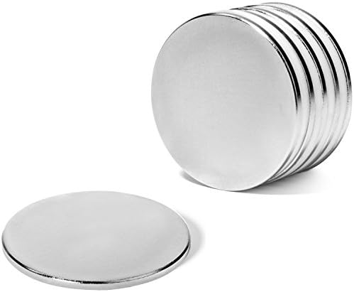 5 Super Strong Neodymium Rare Earth N45 Disc Magnets, 1.5”D x 0.08”H | Triple Nickel Coated for Home, Crafts, Therapy, Classroom, Industrial Applications &amp; More by Hold True Magnets