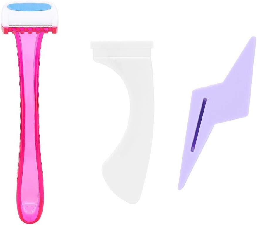 Qinlorgo Privates Shaving Stencil,Bikini Private Shaving Stencil Bikini Privates Intimate Hair Removal Template(Lightning)