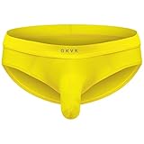 Men's Bikinis Briefs Ultimate Comfort Soft Waistband Briefs, Large, Yellow