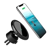 Wireless Car Charger Mount Magnetic Phone Holder, Qi 10W Fast Charging Pad, Dashboard & Windshield Car Mount Charger for iPhone X, 8/8 plus, Samsung S7/S8+/Note 7 & Qi Enabled Devices