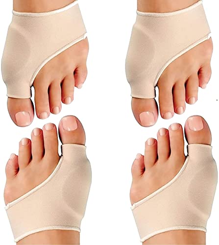 Lingssss Bunion Corrector and Bunion Relief Sleeve with Gel Relief Pads, 2 Pair Orthopedic Bunion Corrector Brace Protector Bootie Toe Separator for Women Hallux Valgus (2 Pack Bunion Pads With Gel)